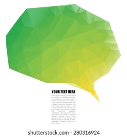 Speech bubble geometric 3D abstract background. Vector.