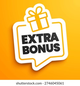 Speech Bubble With Gift Icon And Text Extra Bonus