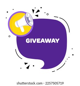 Speech bubble with Giveaway text. Speech bubble with loudspeaker. Pop art style. Vector line icon for Business and Advertising