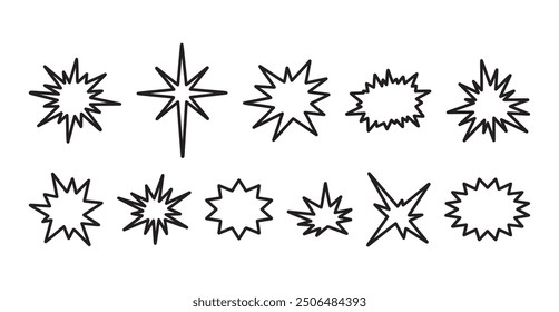 speech bubble glare outline black vector template collection isolated white background