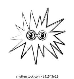 speech bubble with glasses comic character