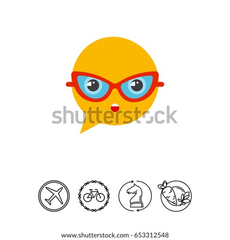 Speech bubble in glasses icon