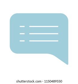 Speech bubble glyph color icon. Text SMS. Chatting. Chat box. Silhouette symbol on white background with no outline. Negative space. Vector illustration