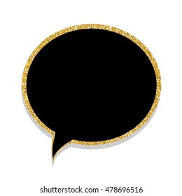Speech Bubble Gold Glossy Background Vector Illustration EPS10