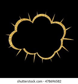 Speech Bubble Gold Glossy Background Vector Illustration EPS10