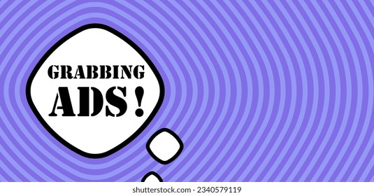 Speech bubble with grabbing ads text. Boom retro comic style. Pop art style. Vector line icon for Business and Advertising