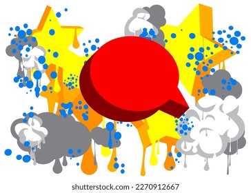 Speech Bubble Graffiti Background. Abstract modern dirty street art decoration performed in urban painting style.