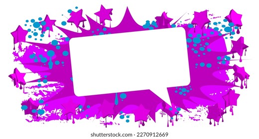 Speech Bubble Graffiti Background. Abstract modern dirty street art decoration performed in urban painting style.