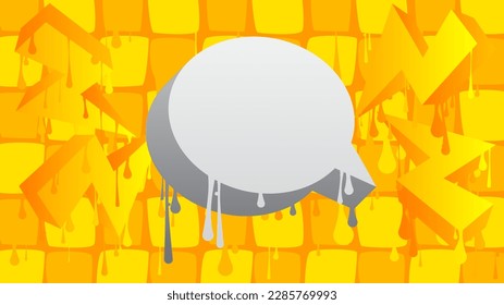 Sprechblase, Graffiti-Hintergrund. Farbige urbane Malerei-Hintergrund. Abstraktes Diskussionssymbol in der modernen schmutzigen Street Art Dekoration.