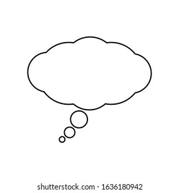 Speech bubble graphic icon. Blank balloon for thoughts sign isolated on white background. Empty dialog cloud. Cloud for text. Vector illustration