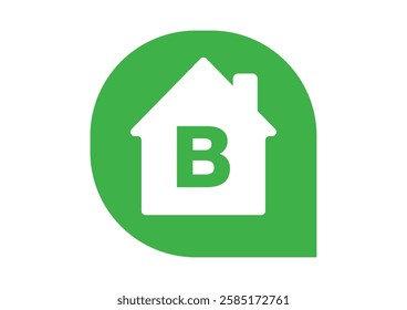 Speech Bubble Green B Classification Home Energy Efficiency Scale Sustainability Economy