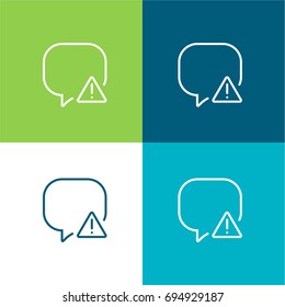 Speech bubble green and blue material color minimal icon or logo design