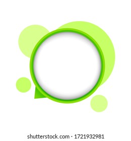 speech bubble green circle isolated on white, bubble chat sign for icon speak or talk, balloon speech for message copy space text, dialog box chat symbol, modern speech bubble for conversation concept