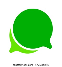 speech bubble green circle isolated on white, bubble chat sign for icon speak or talk, balloon speech for message copy space text, dialog box chat symbol, speech bubble icon for conversation concept
