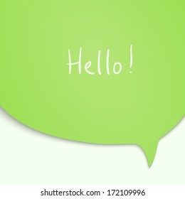 Speech Bubble in green color. Vector talk cloud.