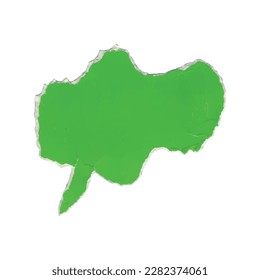 burbuja de habla de papel roto verde, papel roto en forma de nube