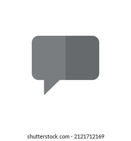 Speech bubble grey flat vector icon