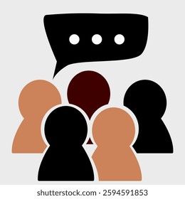speech bubble with group icon vector illustration.