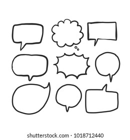 Speech Bubble hand draw, doodle concept,Vector iilustration