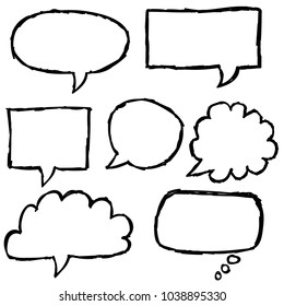 Speech bubble hand drawing icon