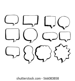 Speech bubble hand drawing icon