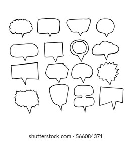 Speech bubble hand drawing icon