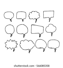 Speech bubble hand drawing icon