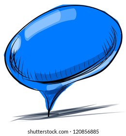 Speech bubble. Hand drawing sketch vector illustration