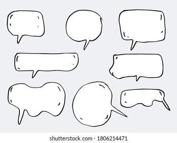 Speech Bubble hand drawn. Design element for poster, emblem, sign, banner, flyer. Vector illustration.