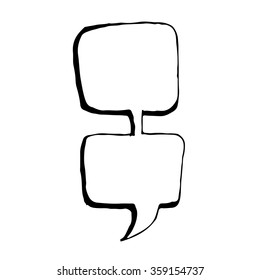 Speech bubble hand drawn Illustration symbol design