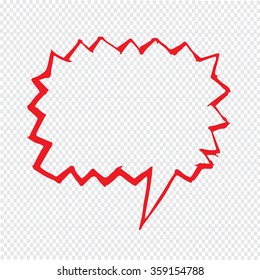 Speech bubble hand drawn Illustration symbol design