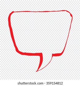 Speech bubble hand drawn Illustration symbol design