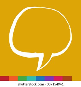 Speech bubble hand drawn Illustration symbol design