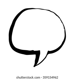 Speech bubble hand drawn Illustration symbol design
