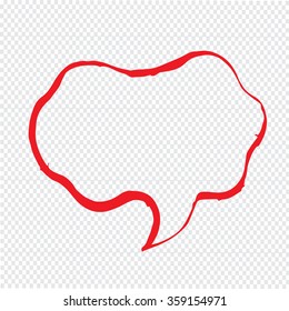 Speech bubble hand drawn Illustration symbol design