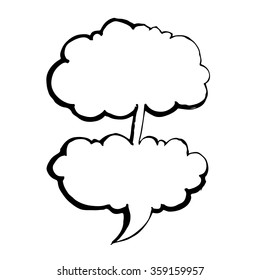 Speech bubble hand drawn Illustration symbol design