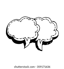 Speech bubble hand drawn Illustration symbol design