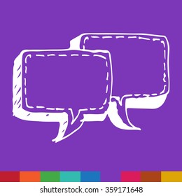 Speech bubble hand drawn Illustration symbol design