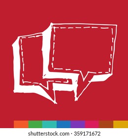 Speech bubble hand drawn Illustration symbol design