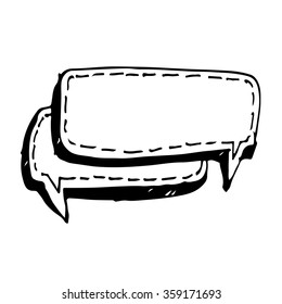 Speech bubble hand drawn Illustration symbol design