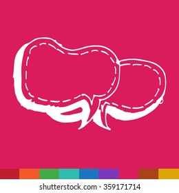 Speech bubble hand drawn Illustration symbol design