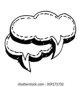 Speech bubble hand drawn Illustration symbol design