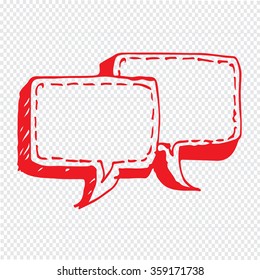 Speech bubble hand drawn Illustration symbol design