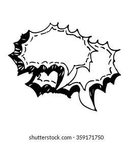 Speech bubble hand drawn Illustration symbol design