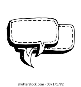 Speech bubble hand drawn Illustration symbol design