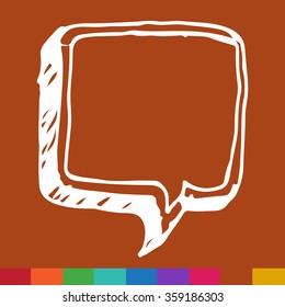 Speech bubble hand drawn Illustration symbol design