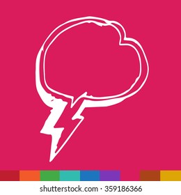 Speech bubble hand drawn Illustration symbol design