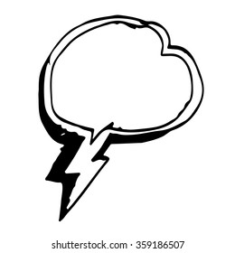 Speech bubble hand drawn Illustration symbol design