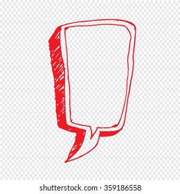 Speech bubble hand drawn Illustration symbol design