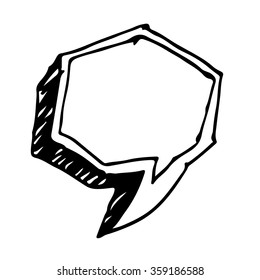 Speech bubble hand drawn Illustration symbol design